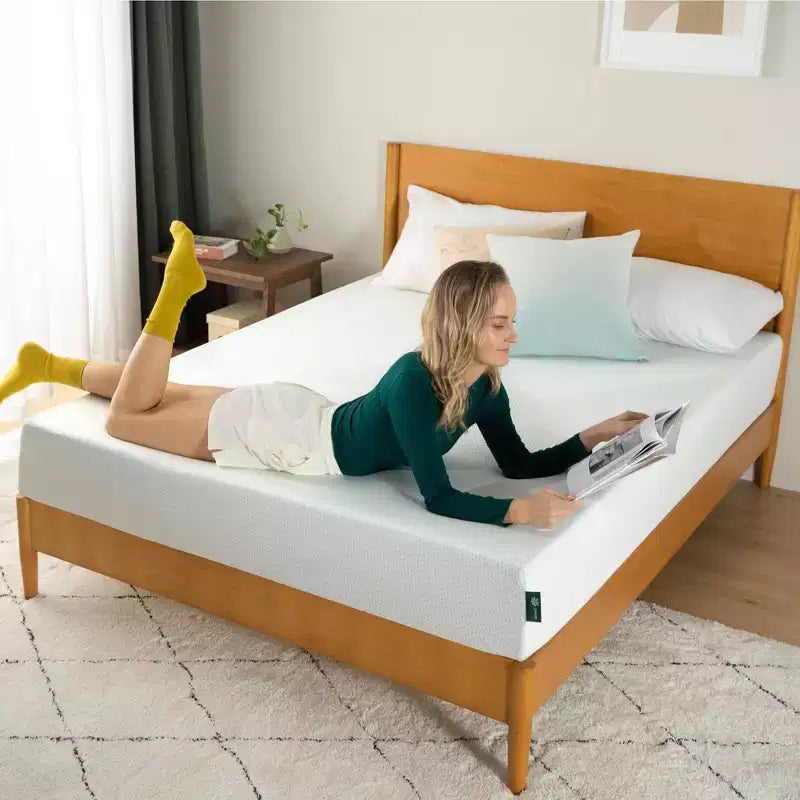 Materasso in memory foam ZINUS 6 pollici Full Green Tea, senza fibra di vetro, rigidità media, sollievo dalla pressione zonale, schiume e tessuto certificati sicuri