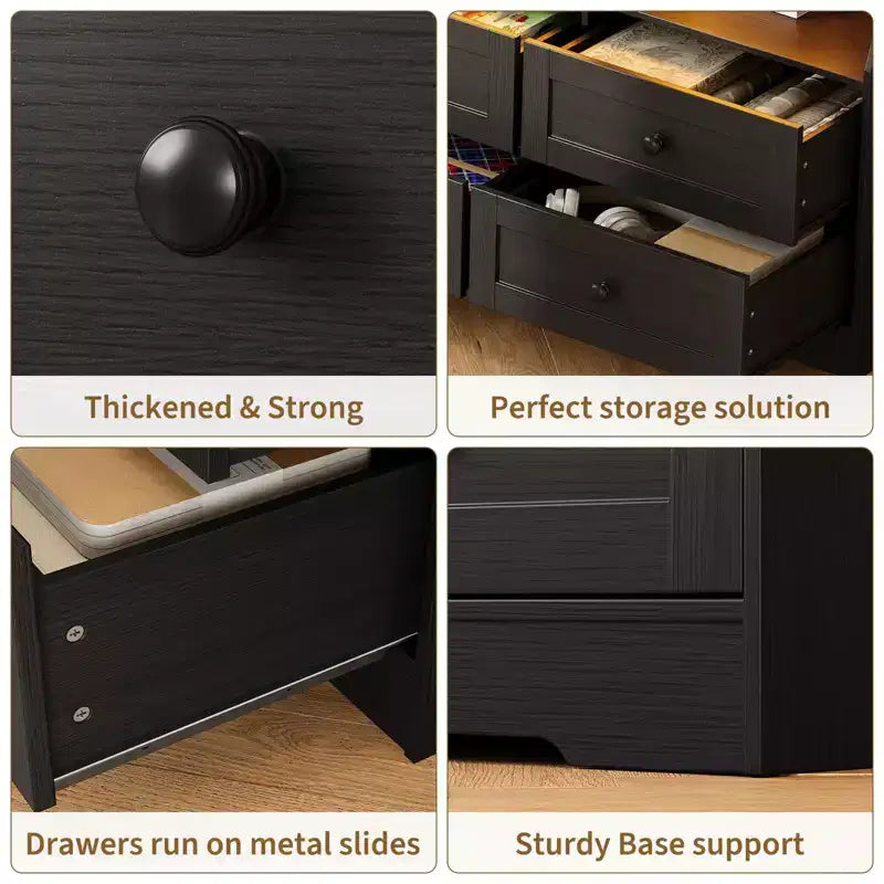 Cassettiera a 6 cassetti con luci, cassettiera in legno da 160 cm con ripiani aperti, mobile TV contenitore per soggiorno, camera da letto, ingresso