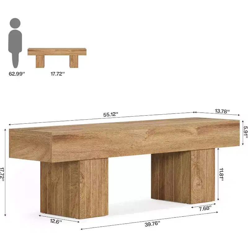 Panca da Pranzo in Legno Massello Stile Rustico Moderno | Venature Naturali