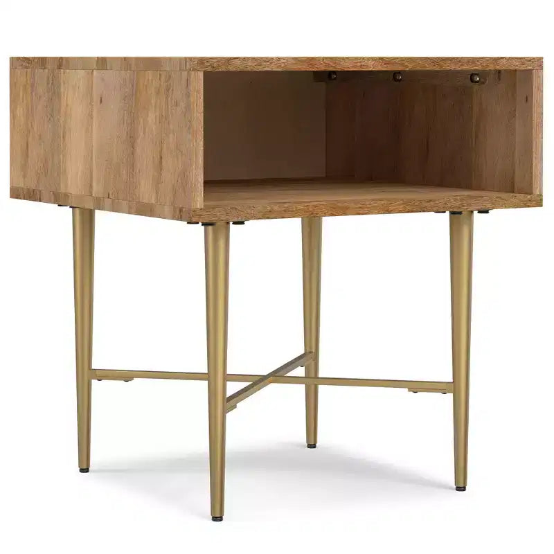 Jovie SOLID MANGO WOOD 20 inch Wide Square Contemporary End Table in Natural