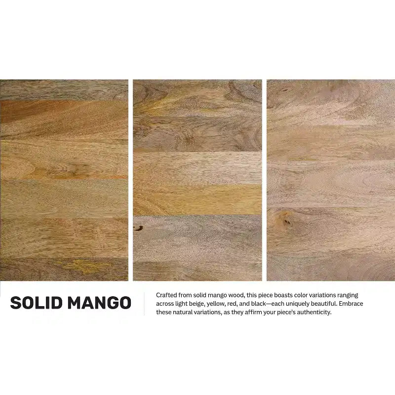 Tavolino quadrato contemporaneo Jovie in legno massello di mango, larghezza 20 pollici, colore naturale
