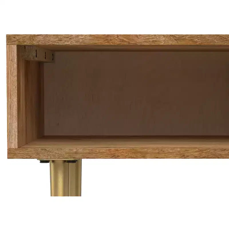 Tavolino quadrato contemporaneo Jovie in legno massello di mango, larghezza 20 pollici, colore naturale