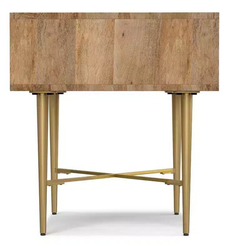 Tavolino quadrato contemporaneo Jovie in legno massello di mango, larghezza 20 pollici, colore naturale