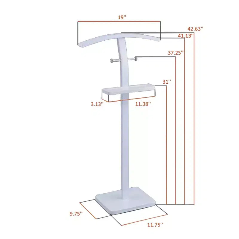 Kings Brand Furniture Valet Stand, Design Moderno a T con Vassoio Porta Accessori e Gancio Inferiore per Camera da Letto e Armadio