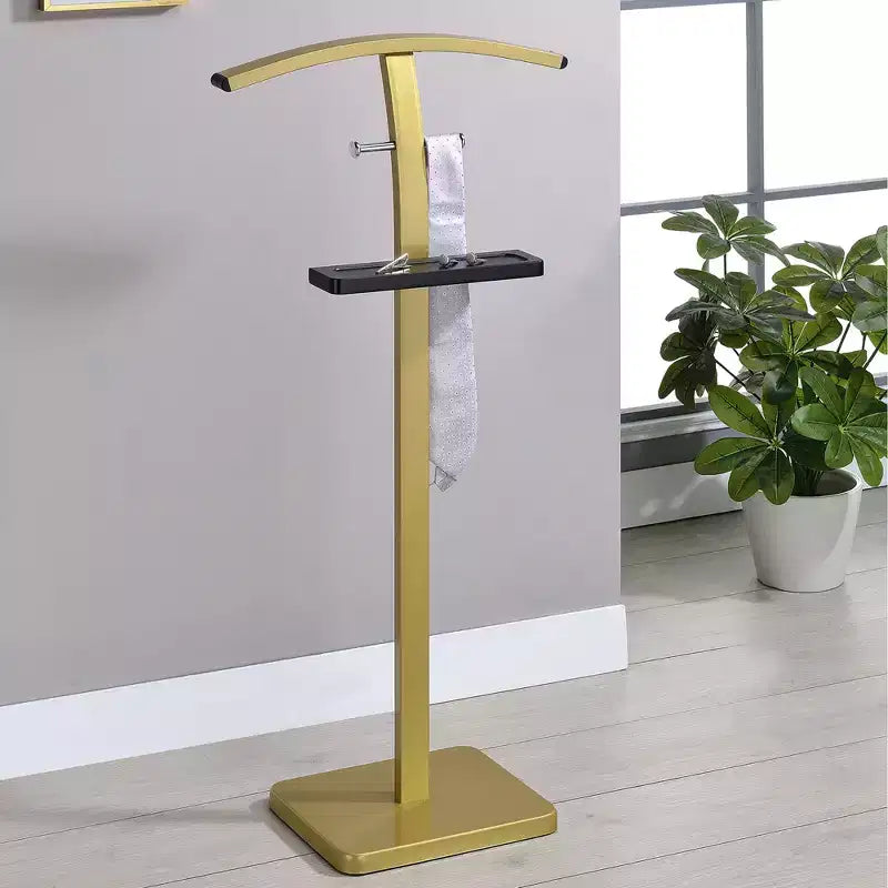 Kings Brand Furniture Valet Stand Modern T Shaped Design with Accessory Tray and Lower Hook for Bedroom Closet Areas