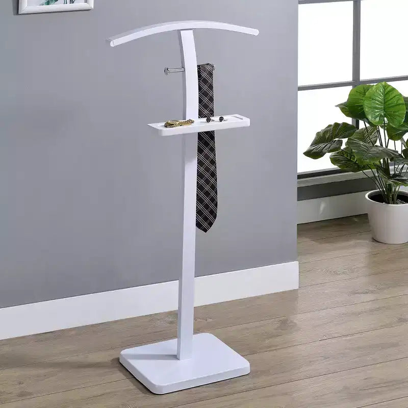 Kings Brand Furniture Valet Stand, Design Moderno a T con Vassoio Porta Accessori e Gancio Inferiore per Camera da Letto e Armadio