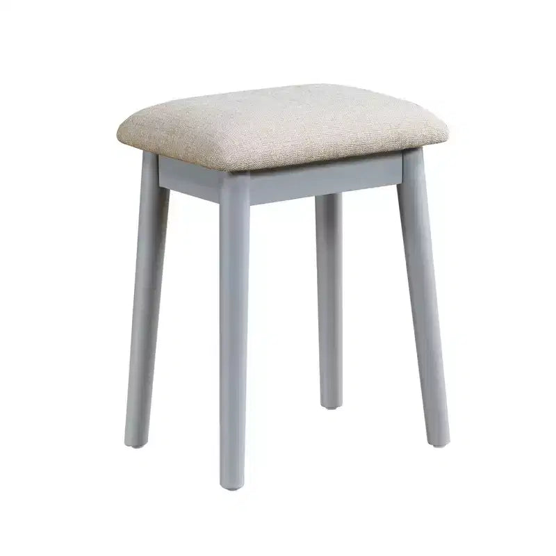GDFStudio Charlotte Set Scrivania Trucco Moderno in Legno con Specchio Illuminato a LED, Cassetti e Sgabello