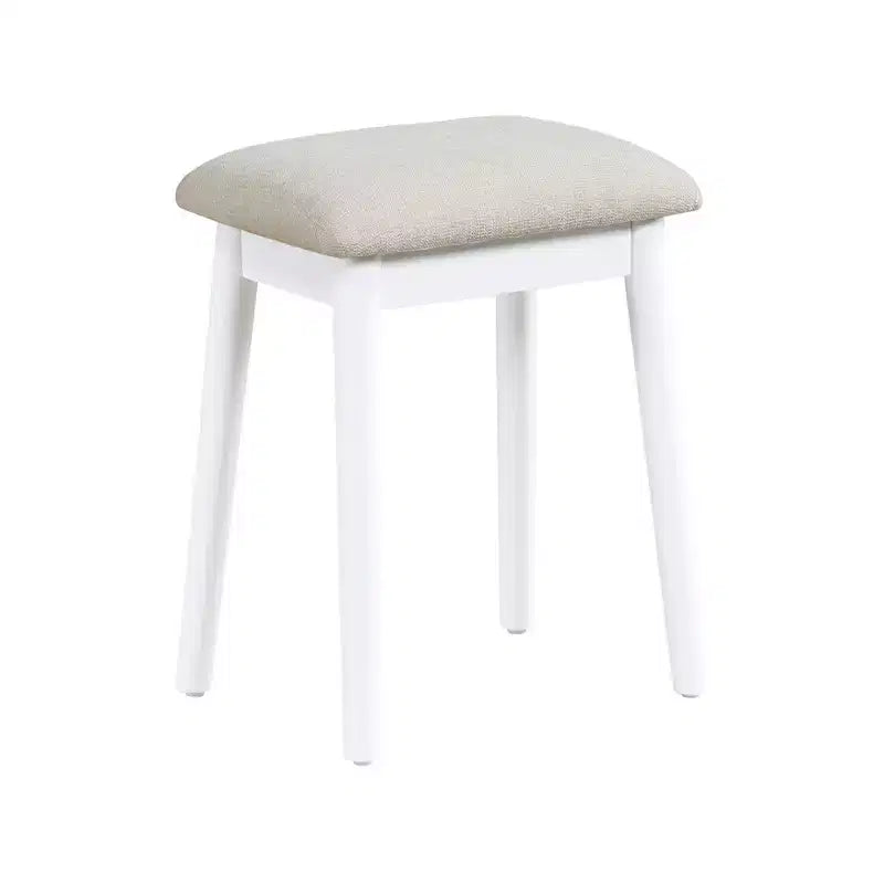 GDFStudio Charlotte Set Scrivania Trucco Moderno in Legno con Specchio Illuminato a LED, Cassetti e Sgabello