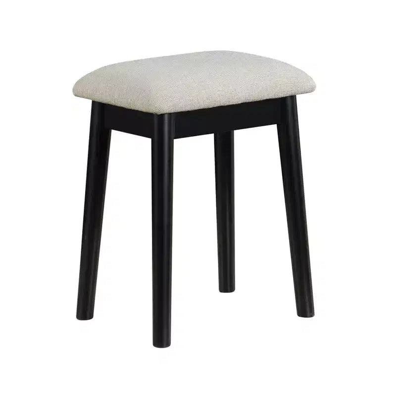 GDFStudio Charlotte Set Scrivania Trucco Moderno in Legno con Specchio Illuminato a LED, Cassetti e Sgabello