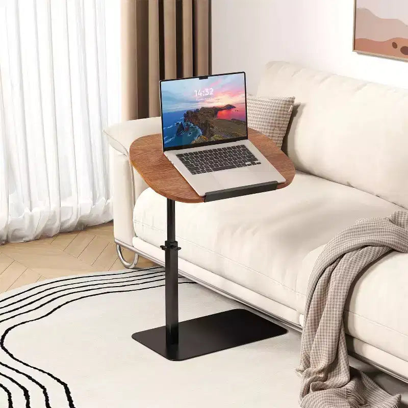 COZONY Tavolino Laterale Regolabile a C con Vassoio Girevole, Scrivania Pieghevole per Laptop per Divano Letto