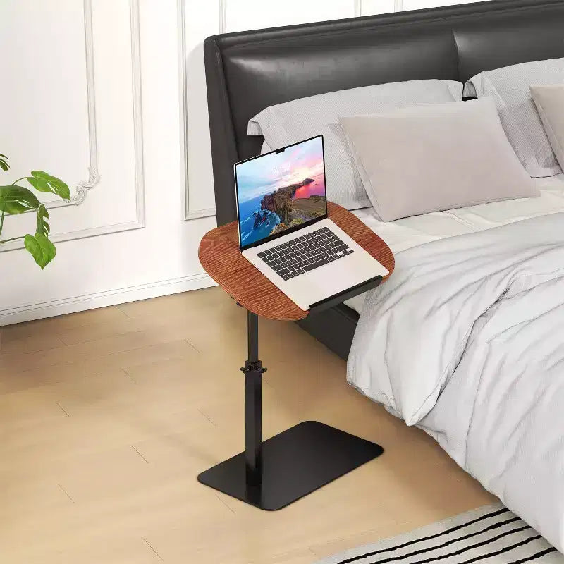 COZONY Tavolino Laterale Regolabile a C con Vassoio Girevole, Scrivania Pieghevole per Laptop per Divano Letto