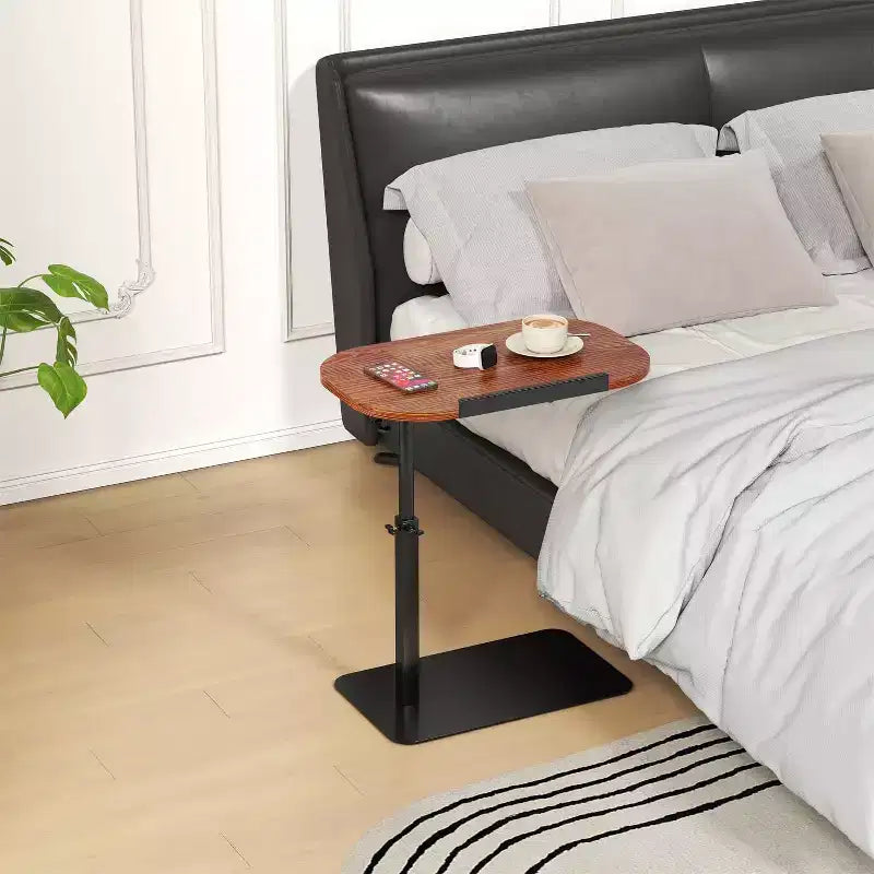 COZONY Tavolino Laterale Regolabile a C con Vassoio Girevole, Scrivania Pieghevole per Laptop per Divano Letto