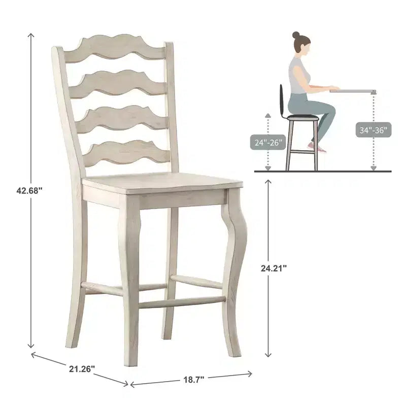Sgabelli da bancone South Hill French Ladder - Set di 2 - iNSPIRE Q