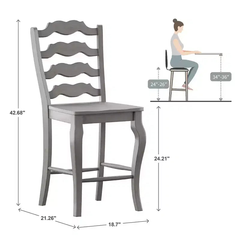 Sgabelli da bancone South Hill French Ladder - Set di 2 - iNSPIRE Q