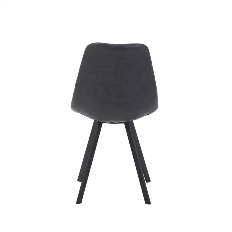 Sedia da pranzo moderna in pelle LeisureMod Markley con sedile imbottito e gambe in metallo, design elegante per cucina, sala da pranzo, ufficio, salotto o bar