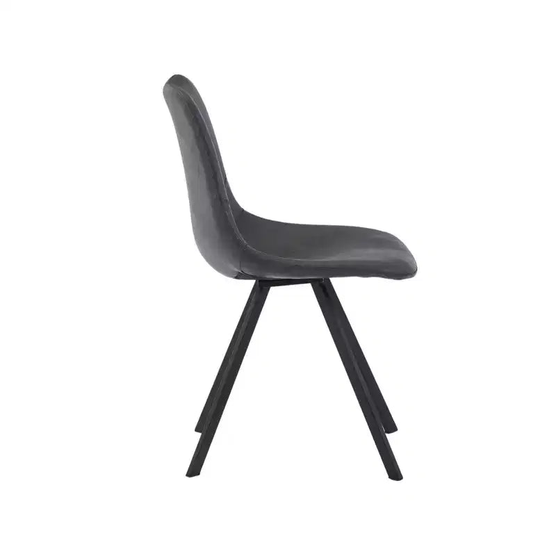 Sedia da pranzo moderna in pelle LeisureMod Markley con sedile imbottito e gambe in metallo, design elegante per cucina, sala da pranzo, ufficio, salotto o bar