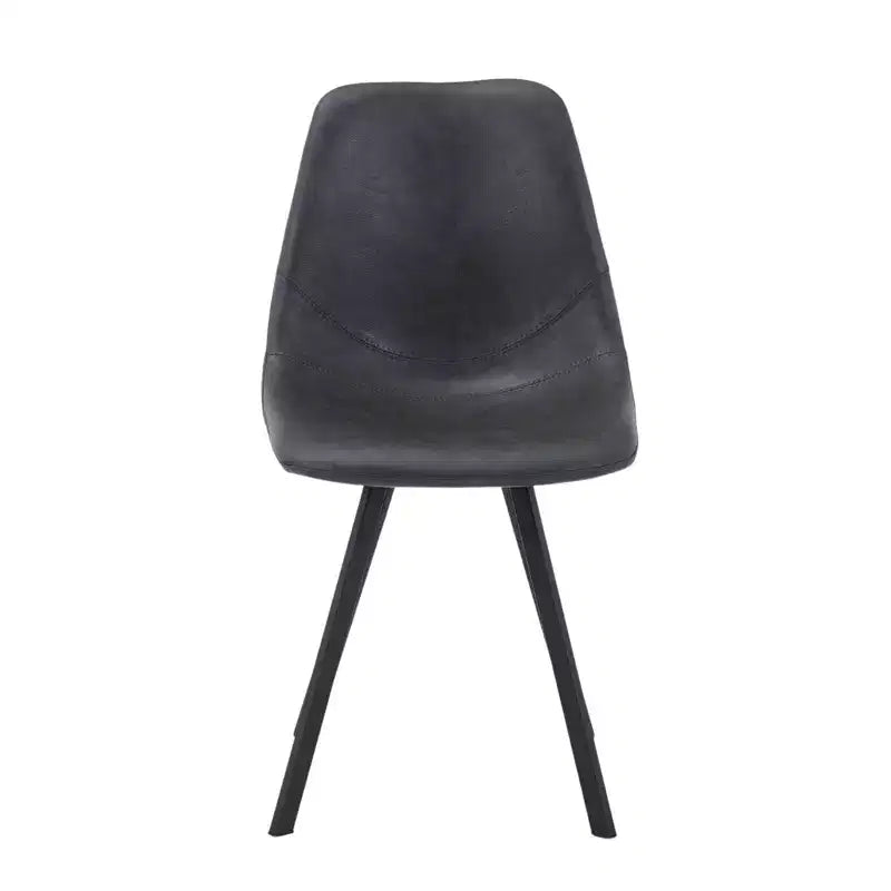 Sedia da pranzo moderna in pelle LeisureMod Markley con sedile imbottito e gambe in metallo, design elegante per cucina, sala da pranzo, ufficio, salotto o bar