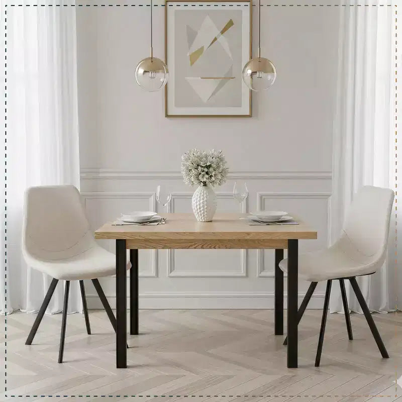 Sedia da pranzo moderna in pelle LeisureMod Markley con sedile imbottito e gambe in metallo, design elegante per cucina, sala da pranzo, ufficio, salotto o bar