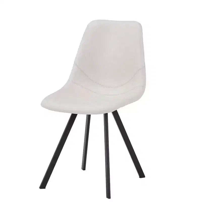 Sedia da pranzo moderna in pelle LeisureMod Markley con sedile imbottito e gambe in metallo, design elegante per cucina, sala da pranzo, ufficio, salotto o bar