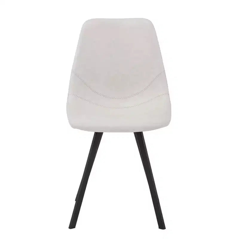 Sedia da pranzo moderna in pelle LeisureMod Markley con sedile imbottito e gambe in metallo, design elegante per cucina, sala da pranzo, ufficio, salotto o bar