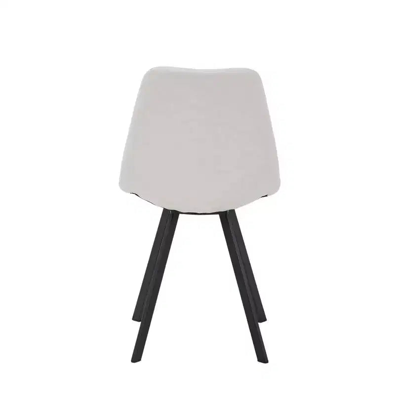 Sedia da pranzo moderna in pelle LeisureMod Markley con sedile imbottito e gambe in metallo, design elegante per cucina, sala da pranzo, ufficio, salotto o bar