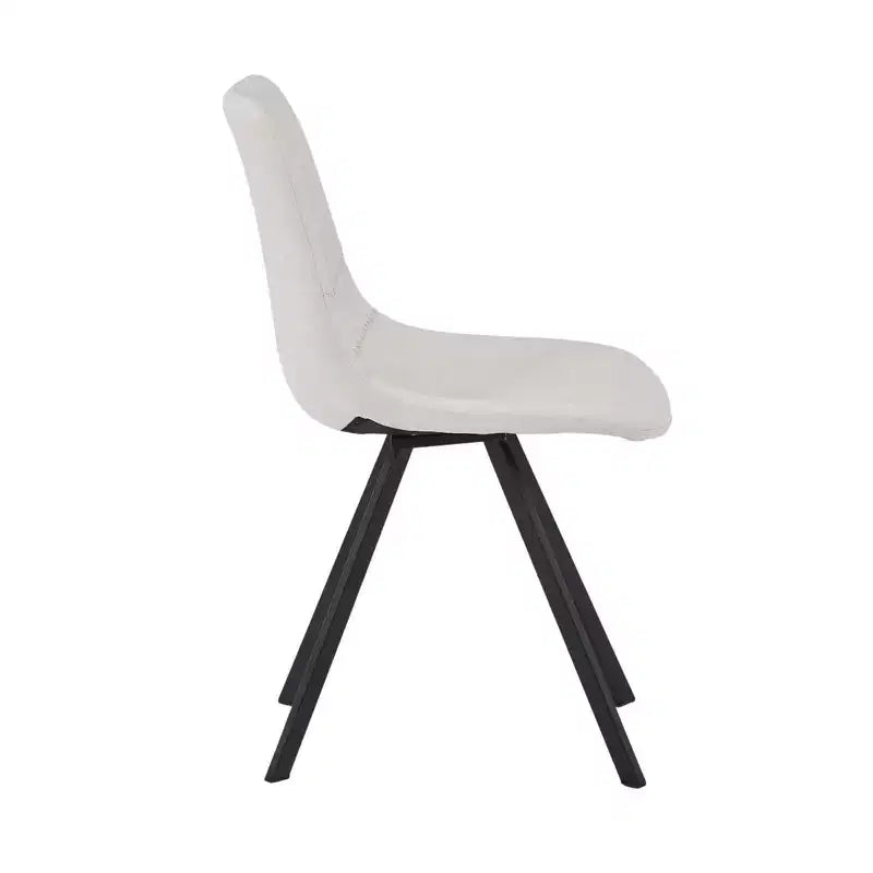 Sedia da pranzo moderna in pelle LeisureMod Markley con sedile imbottito e gambe in metallo, design elegante per cucina, sala da pranzo, ufficio, salotto o bar