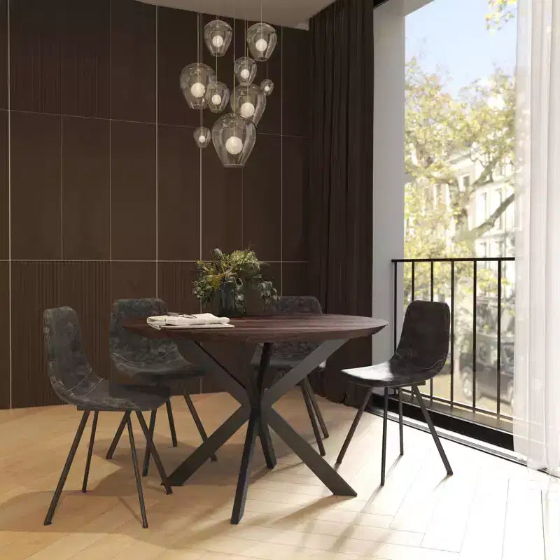 Sedia da pranzo moderna in pelle LeisureMod Markley con sedile imbottito e gambe in metallo, design elegante per cucina, sala da pranzo, ufficio, salotto o bar
