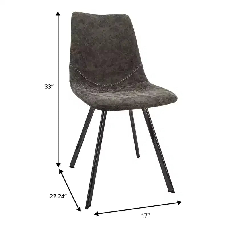 Sedia da pranzo moderna in pelle LeisureMod Markley con sedile imbottito e gambe in metallo, design elegante per cucina, sala da pranzo, ufficio, salotto o bar