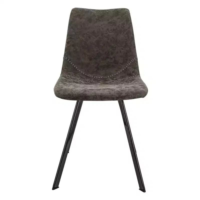 Sedia da pranzo moderna in pelle LeisureMod Markley con sedile imbottito e gambe in metallo, design elegante per cucina, sala da pranzo, ufficio, salotto o bar