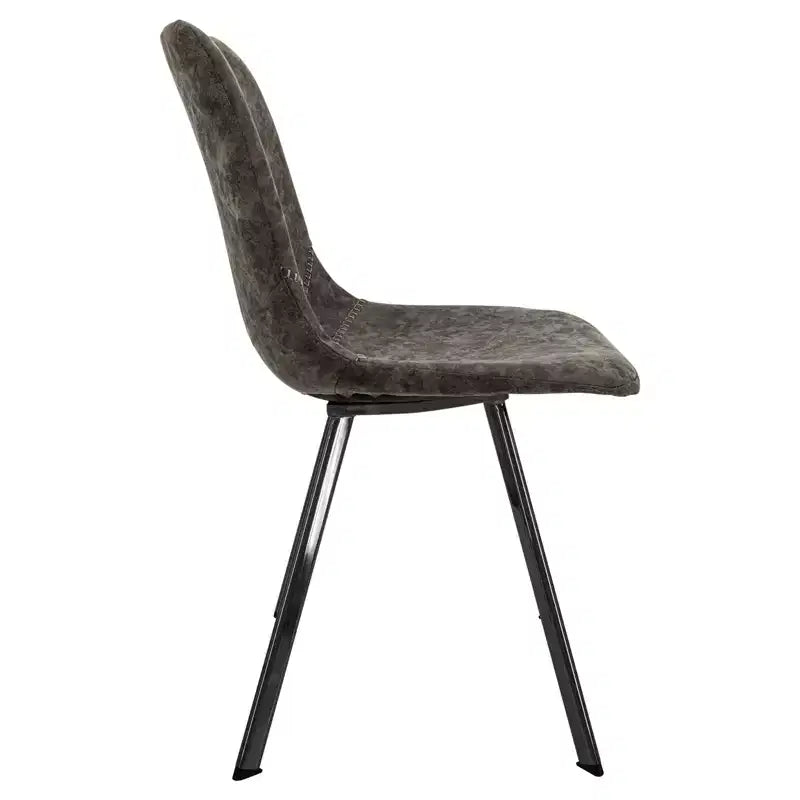Sedia da pranzo moderna in pelle LeisureMod Markley con sedile imbottito e gambe in metallo, design elegante per cucina, sala da pranzo, ufficio, salotto o bar