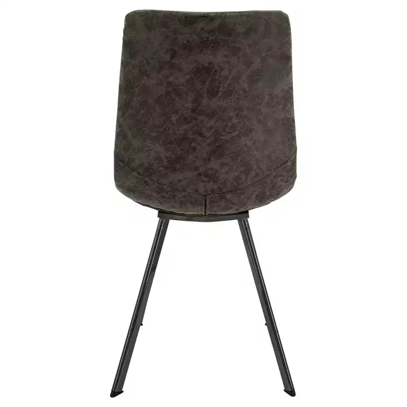Sedia da pranzo moderna in pelle LeisureMod Markley con sedile imbottito e gambe in metallo, design elegante per cucina, sala da pranzo, ufficio, salotto o bar