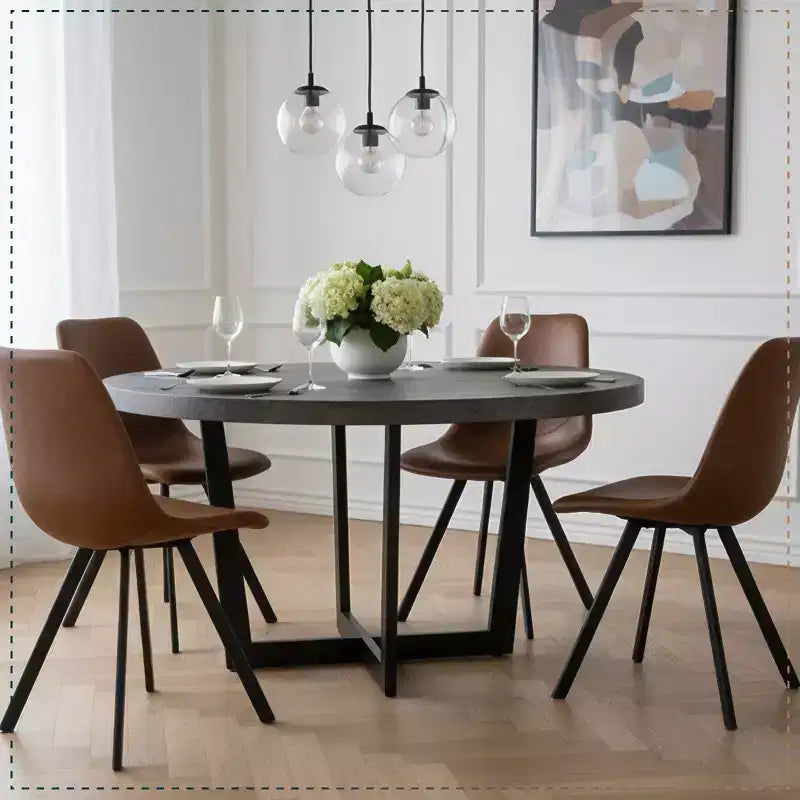 Sedia da pranzo moderna in pelle LeisureMod Markley con sedile imbottito e gambe in metallo, design elegante per cucina, sala da pranzo, ufficio, salotto o bar