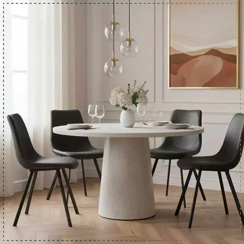 Sedia da pranzo moderna in pelle LeisureMod Markley con sedile imbottito e gambe in metallo, design elegante per cucina, sala da pranzo, ufficio, salotto o bar