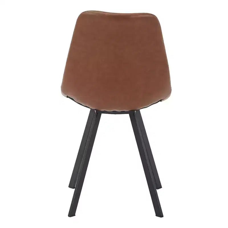 Sedia da pranzo moderna in pelle LeisureMod Markley con sedile imbottito e gambe in metallo, design elegante per cucina, sala da pranzo, ufficio, salotto o bar