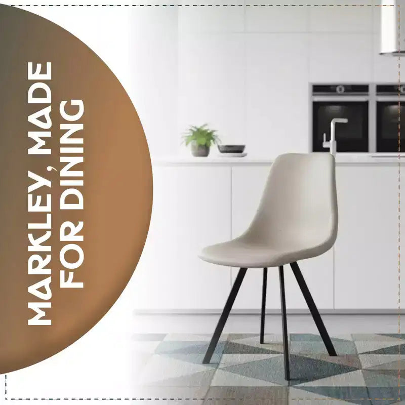 Sedia da pranzo moderna in pelle LeisureMod Markley con sedile imbottito e gambe in metallo, design elegante per cucina, sala da pranzo, ufficio, salotto o bar