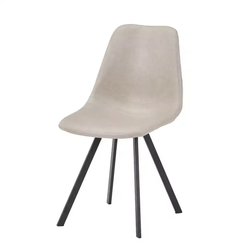 Sedia da pranzo moderna in pelle LeisureMod Markley con sedile imbottito e gambe in metallo, design elegante per cucina, sala da pranzo, ufficio, salotto o bar
