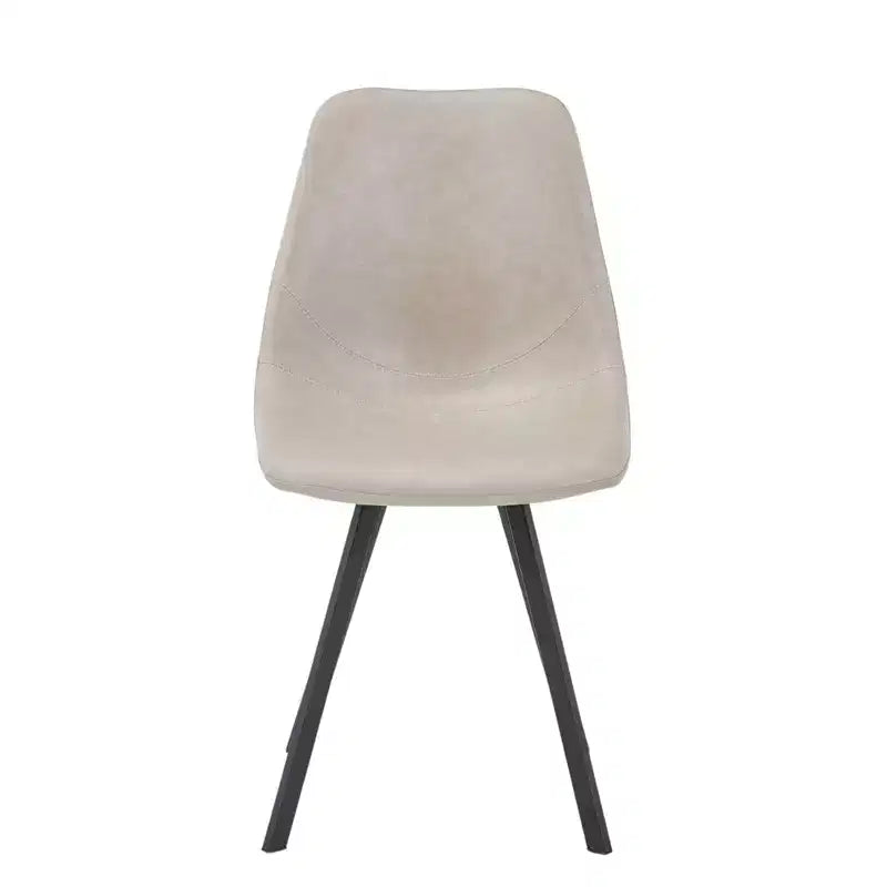Sedia da pranzo moderna in pelle LeisureMod Markley con sedile imbottito e gambe in metallo, design elegante per cucina, sala da pranzo, ufficio, salotto o bar