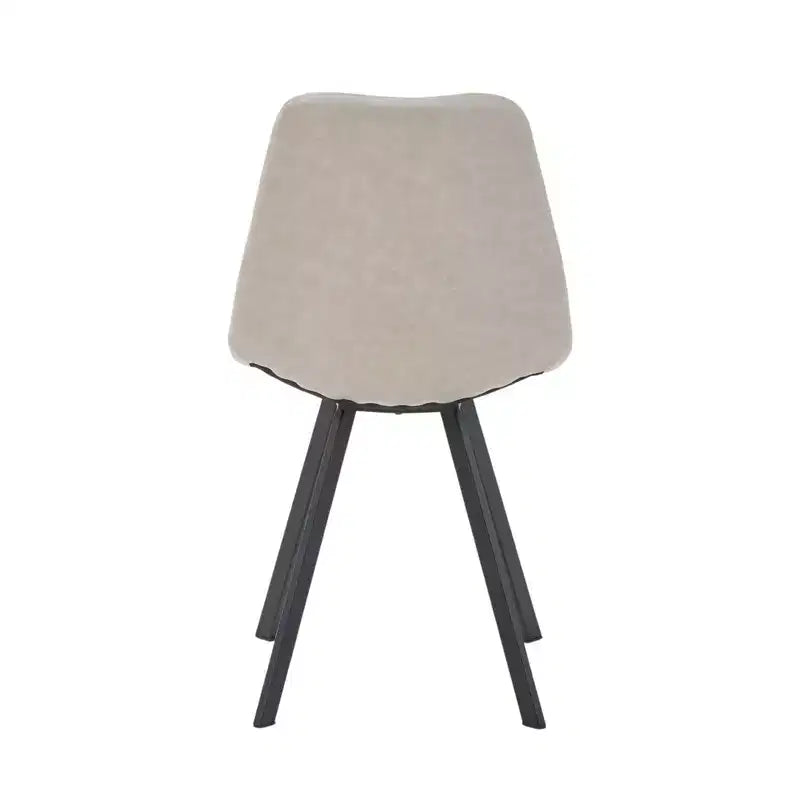 Sedia da pranzo moderna in pelle LeisureMod Markley con sedile imbottito e gambe in metallo, design elegante per cucina, sala da pranzo, ufficio, salotto o bar