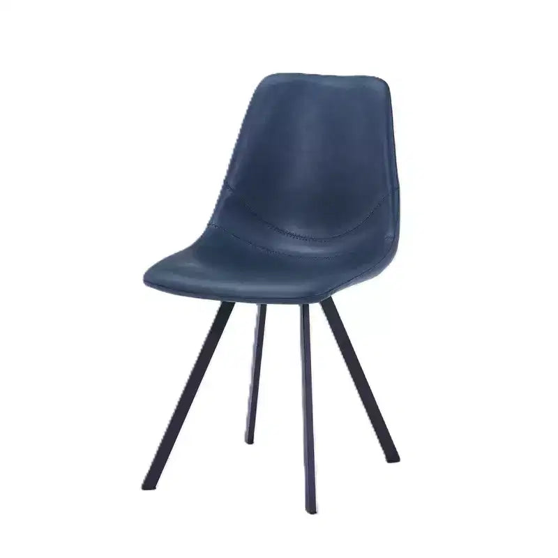 Sedia da pranzo moderna in pelle LeisureMod Markley con sedile imbottito e gambe in metallo, design elegante per cucina, sala da pranzo, ufficio, salotto o bar