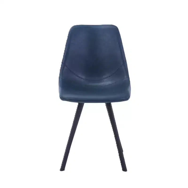 Sedia da pranzo moderna in pelle LeisureMod Markley con sedile imbottito e gambe in metallo, design elegante per cucina, sala da pranzo, ufficio, salotto o bar