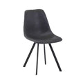LeisureMod Markley Modern Leather Dining Chair Upholstered Seat Metal Legs Sleek Design for Kitchen, Dining Room, Office, Lounge, or Cafe