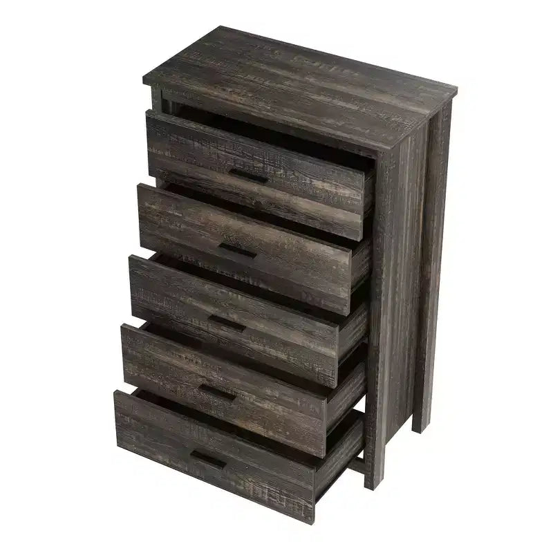 Set di mobili per camera da letto da 4 pezzi - Struttura letto matrimoniale con testiera contenitore, 2 comodini e 1 cassettiera