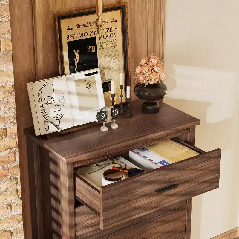 Set di mobili per camera da letto da 4 pezzi - Struttura letto matrimoniale con testiera contenitore, 2 comodini e 1 cassettiera