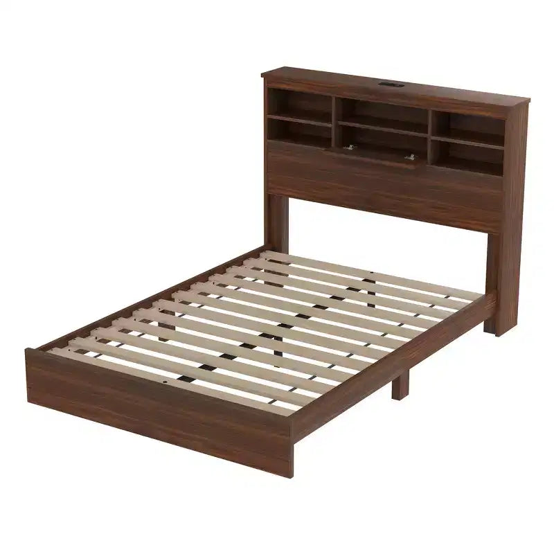Set di mobili per camera da letto da 4 pezzi - Struttura letto matrimoniale con testiera contenitore, 2 comodini e 1 cassettiera