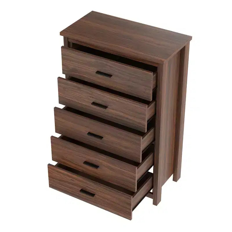Set di mobili per camera da letto da 4 pezzi - Struttura letto matrimoniale con testiera contenitore, 2 comodini e 1 cassettiera