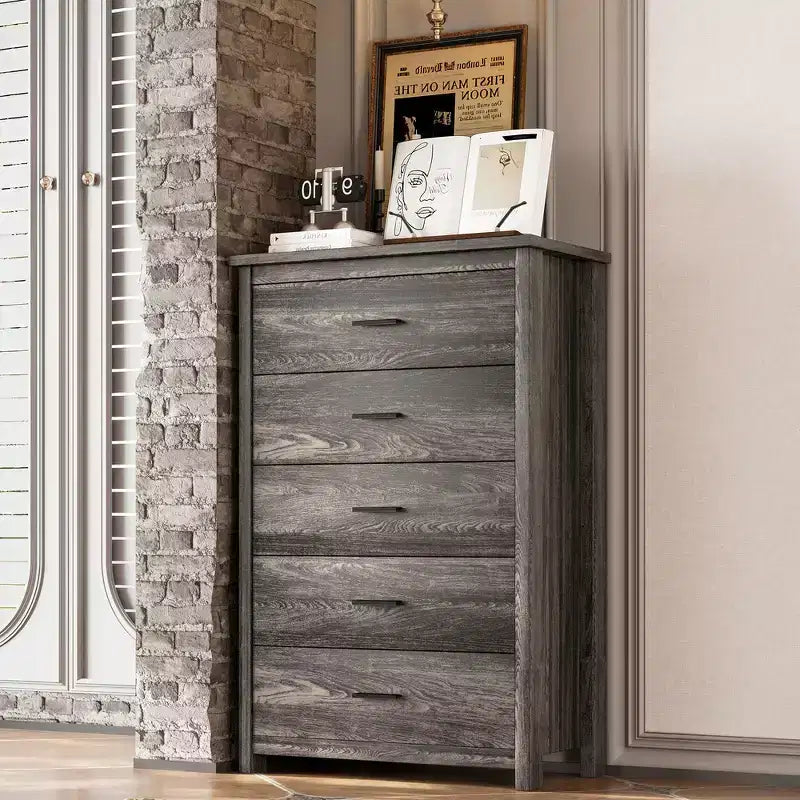 Set di mobili per camera da letto da 4 pezzi - Struttura letto matrimoniale con testiera contenitore, 2 comodini e 1 cassettiera