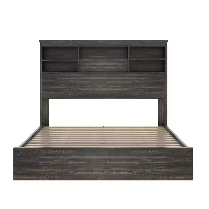 Set di mobili per camera da letto da 4 pezzi - Struttura letto matrimoniale con testiera contenitore, 2 comodini e 1 cassettiera