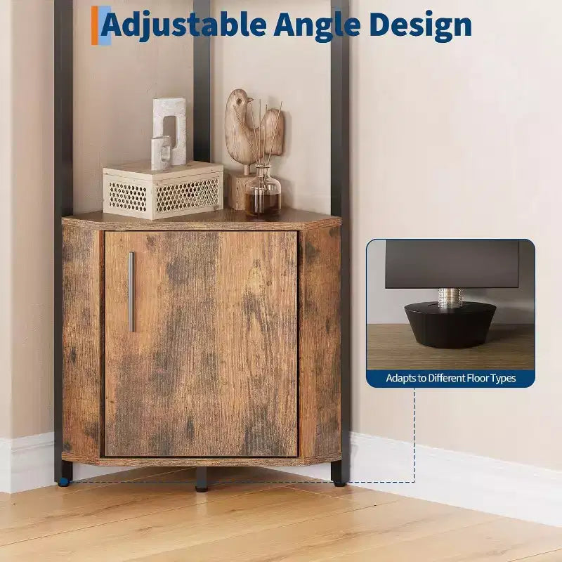 Scaffale angolare a 5 ripiani - Unità di scaffalatura angolare in metallo per camera da letto, soggiorno, bagno, ufficio - Scaffale salvaspazio per piante, libri, decorazioni