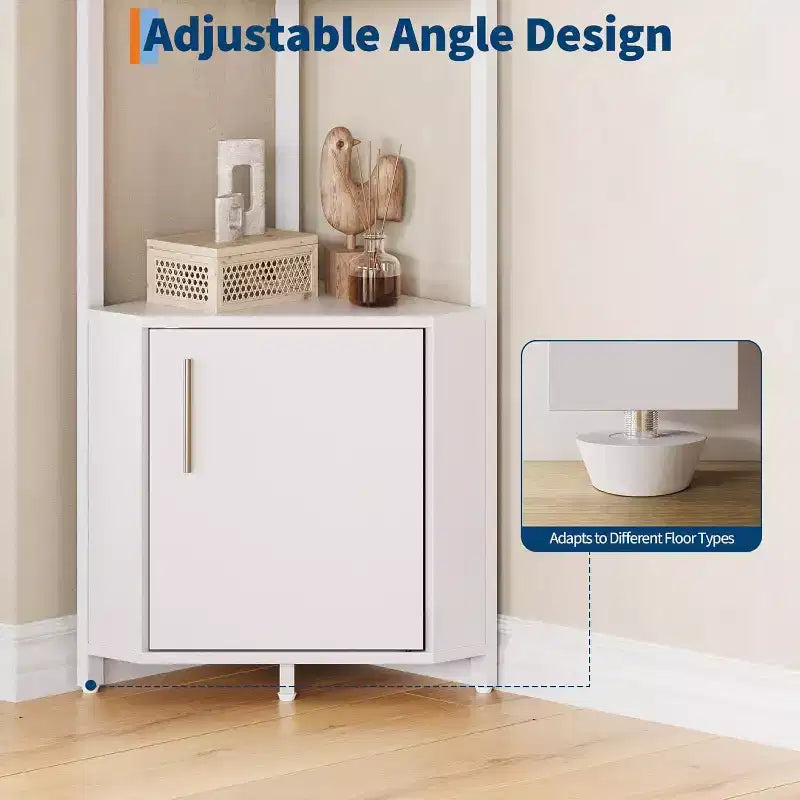 Scaffale angolare a 5 ripiani - Unità di scaffalatura angolare in metallo per camera da letto, soggiorno, bagno, ufficio - Scaffale salvaspazio per piante, libri, decorazioni