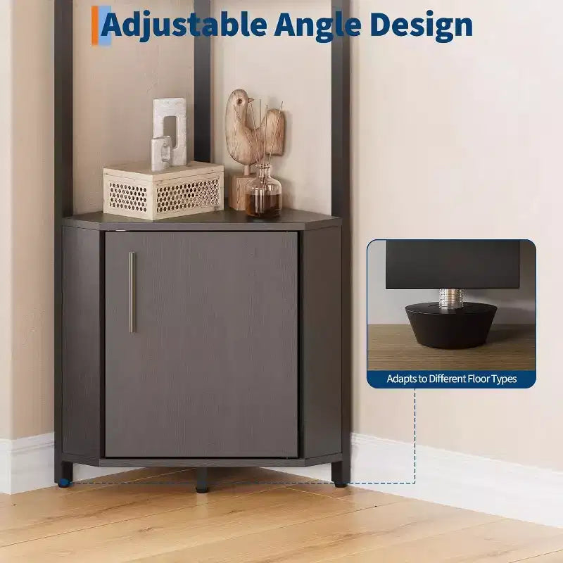 Scaffale angolare a 5 ripiani - Unità di scaffalatura angolare in metallo per camera da letto, soggiorno, bagno, ufficio - Scaffale salvaspazio per piante, libri, decorazioni